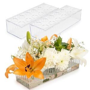 Acrylic Long Floral Vase for Centerpiece - Set of 2